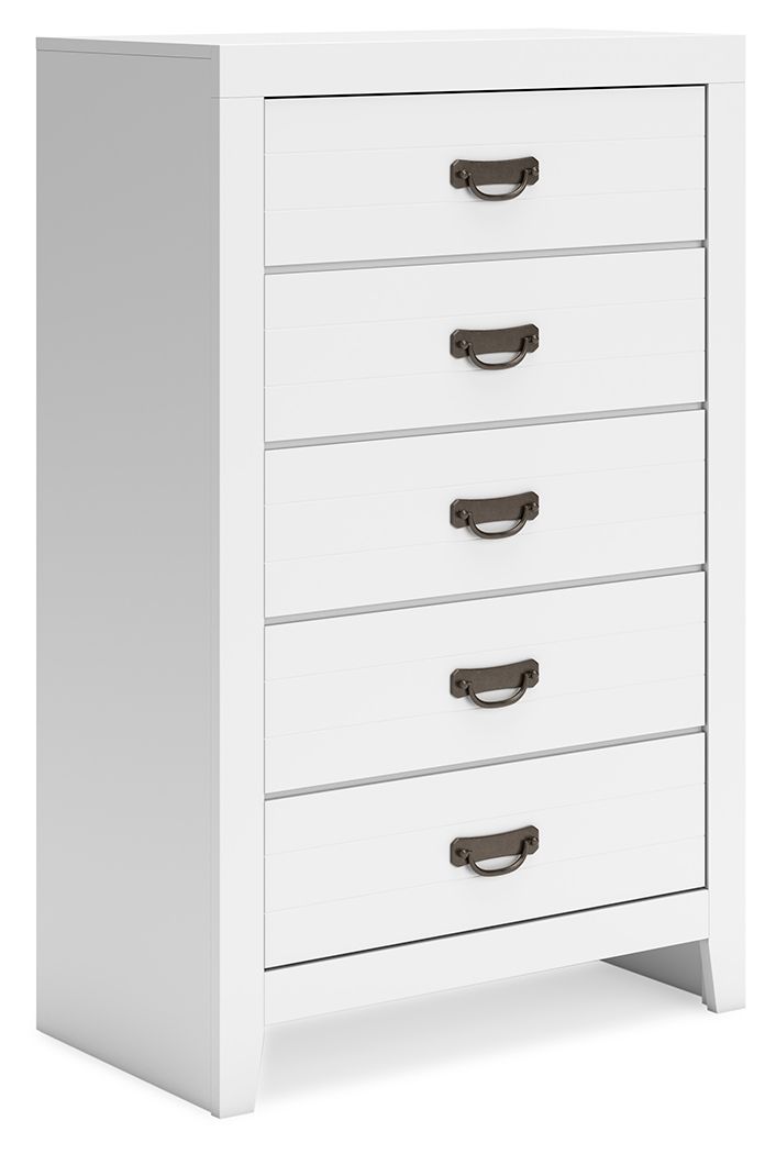 Signature Design by Ashley® Binterglen - White - Five Drawer Chest | Meri Furniture