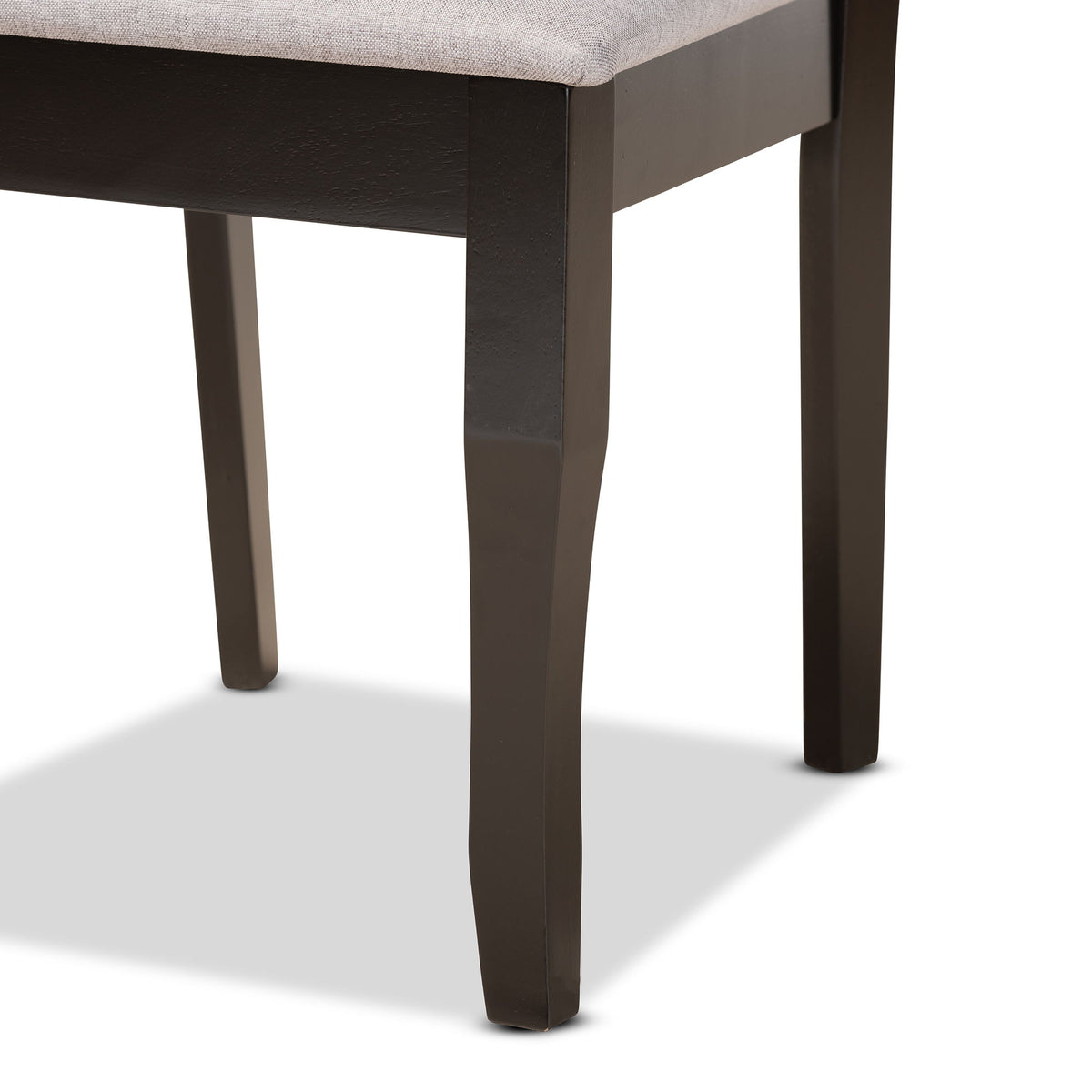 Verner Modern and Contemporary Grey Fabric Upholstered and Dark Brown Finished Wood  7-Piece Dining Set