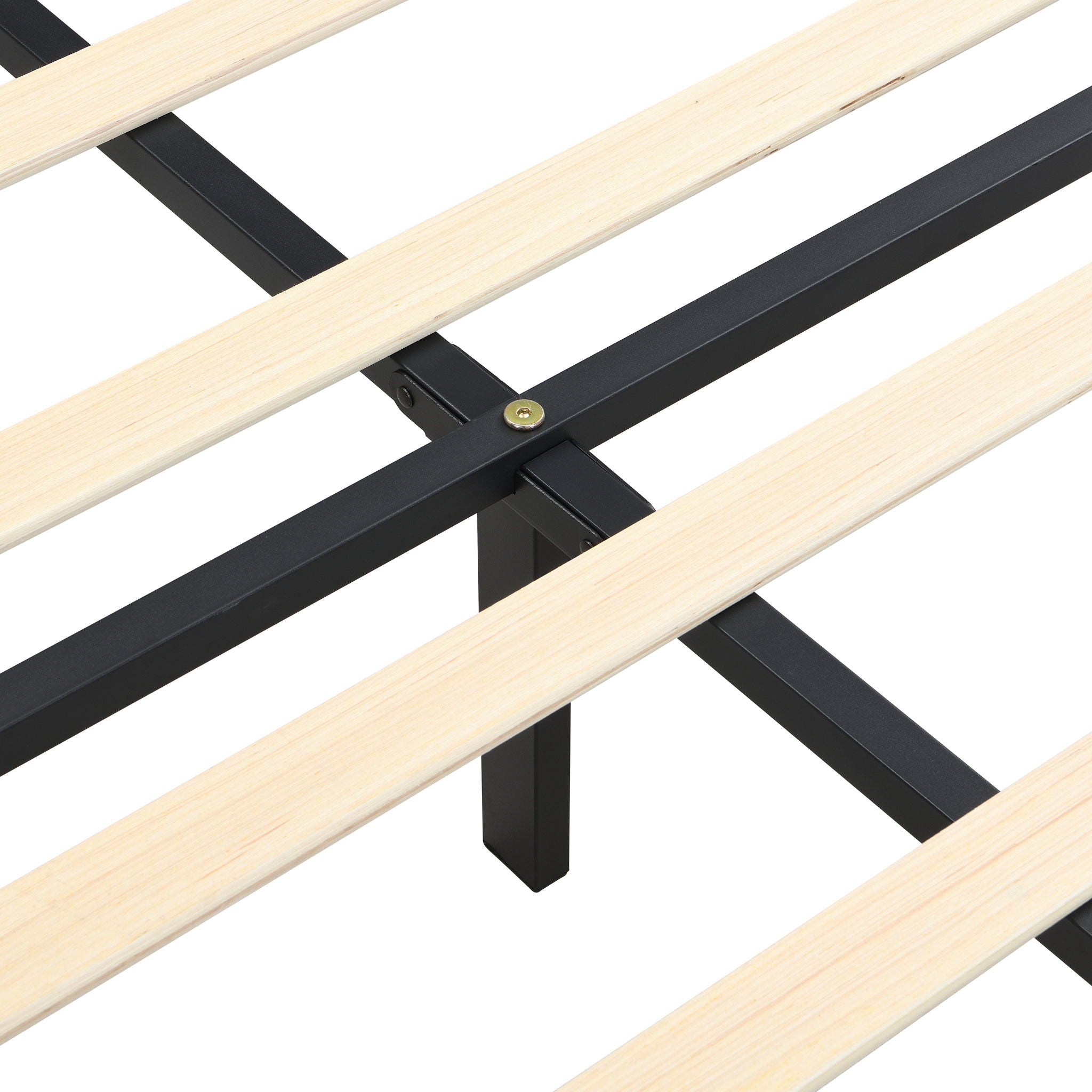 Modern Upholstered Platform Bed Frame With Button Tufted Headboard And USB Ports