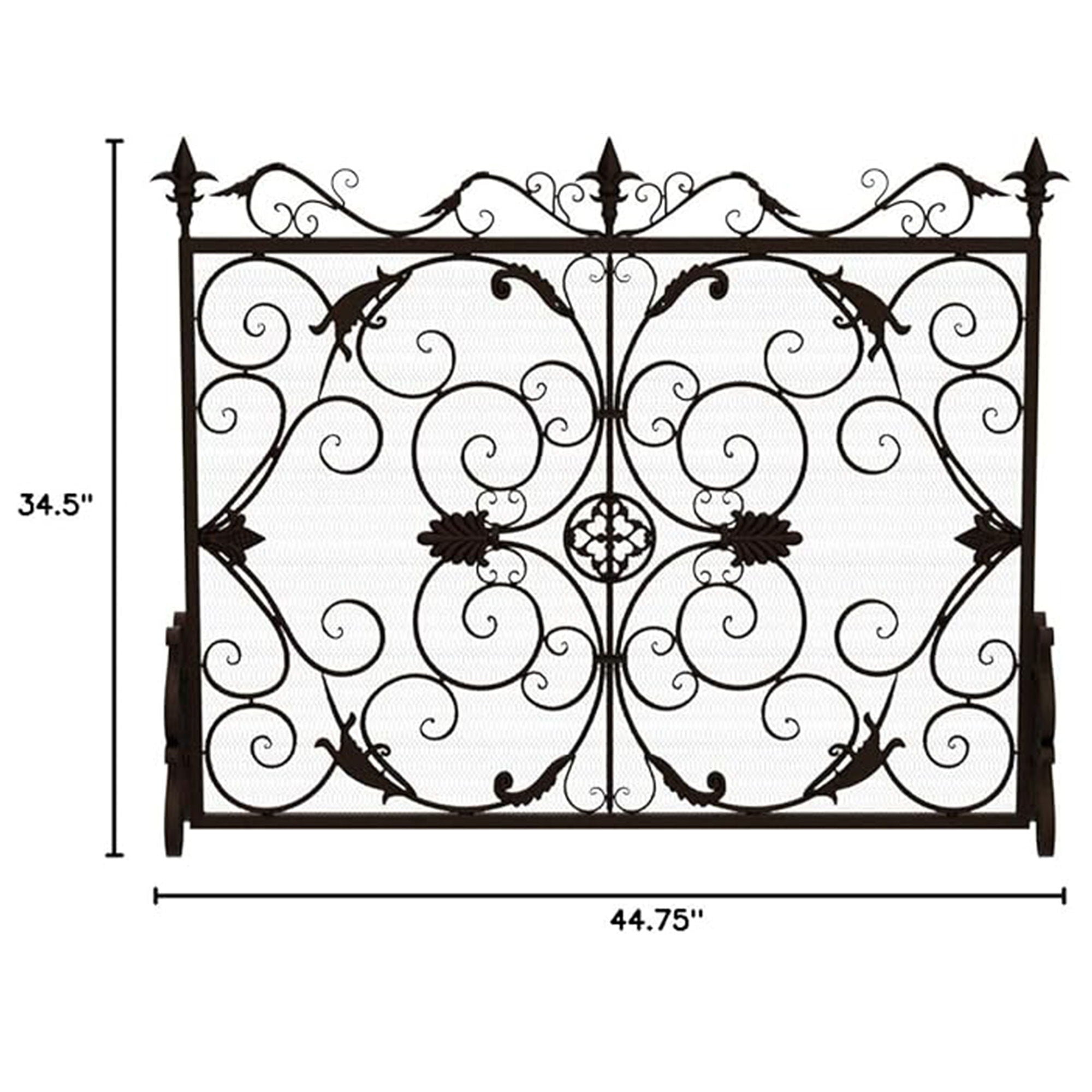 Darcie - Wrought Fireplace Screen, Ornate Design