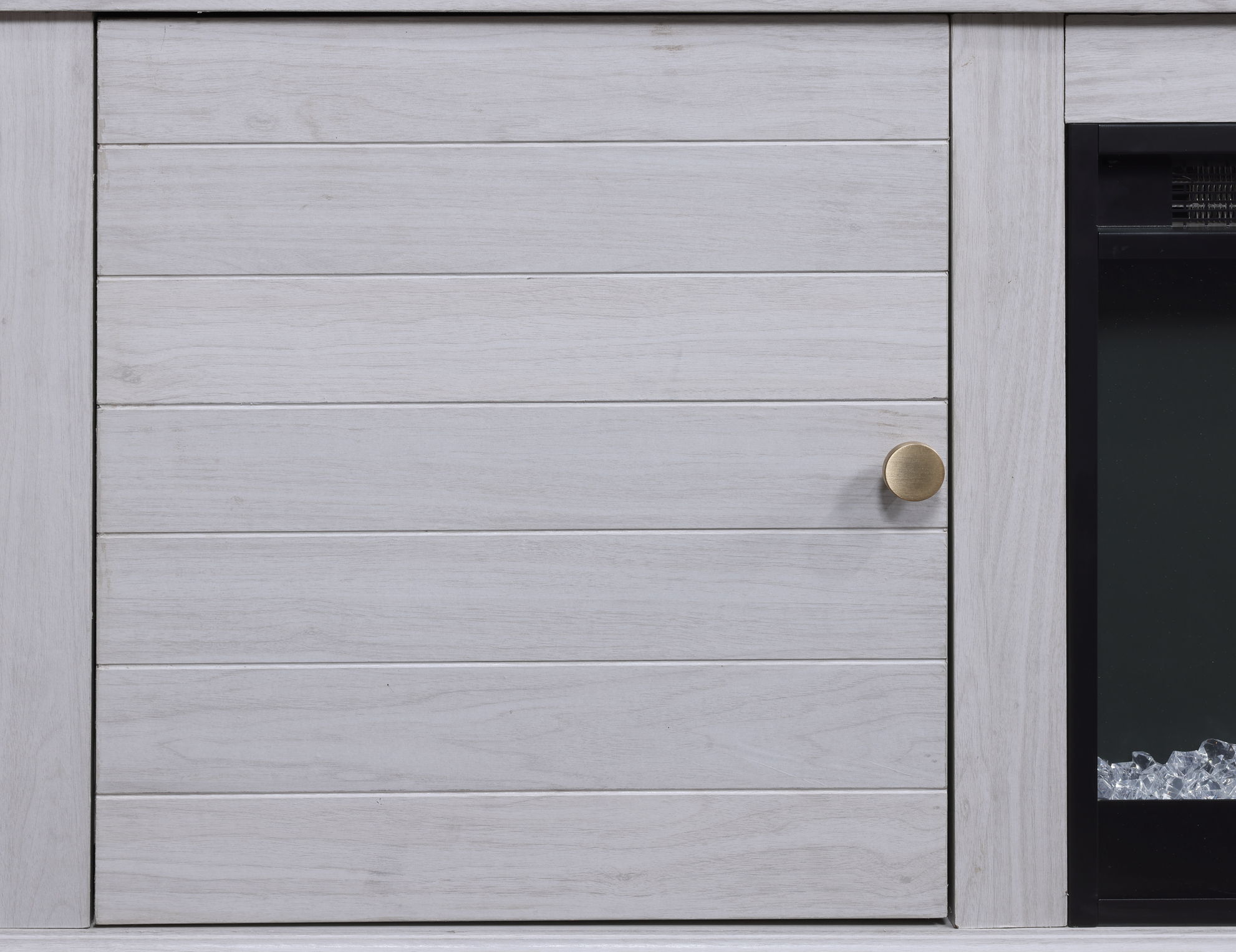 Terra - TV Stand Console With Fireplace - White Walnut