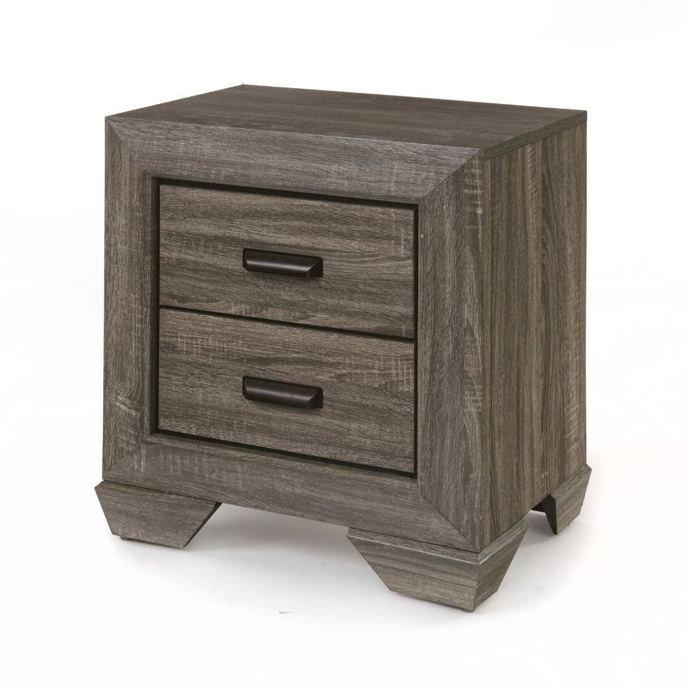 ACME Lyndon - Nightstand - Weathered Gray Grain | Meri Furniture