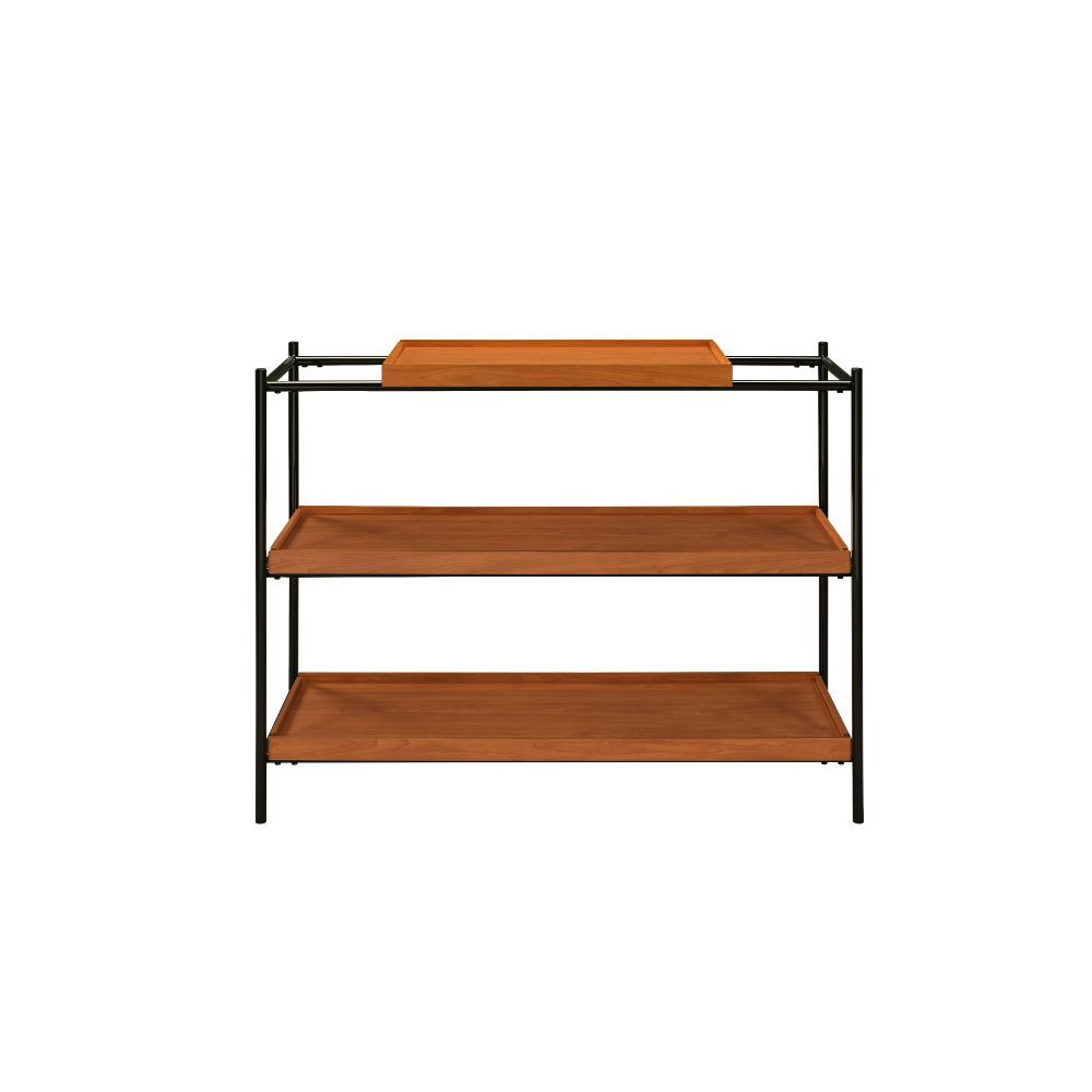ACME Oaken - Accent Table - Honey Oak & Black | Meri Furniture
