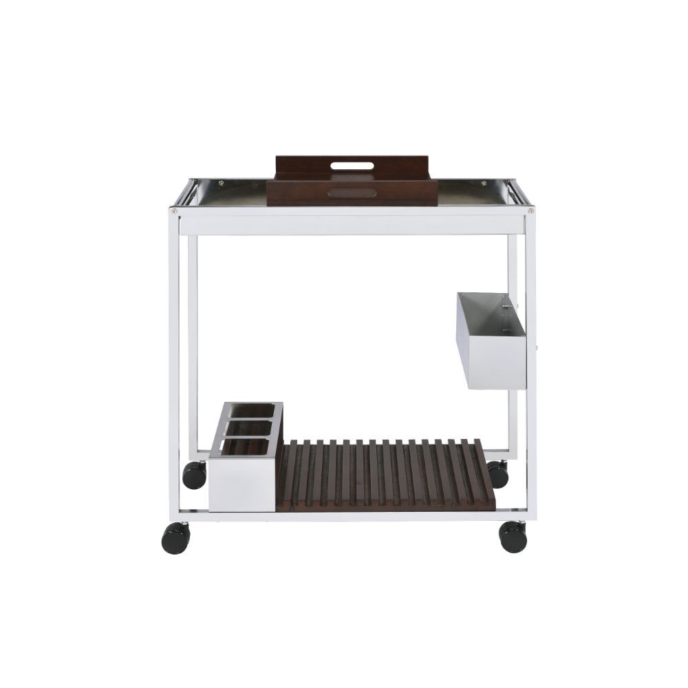 ACME Lisses - Serving Cart - Chrome | Meri Furniture