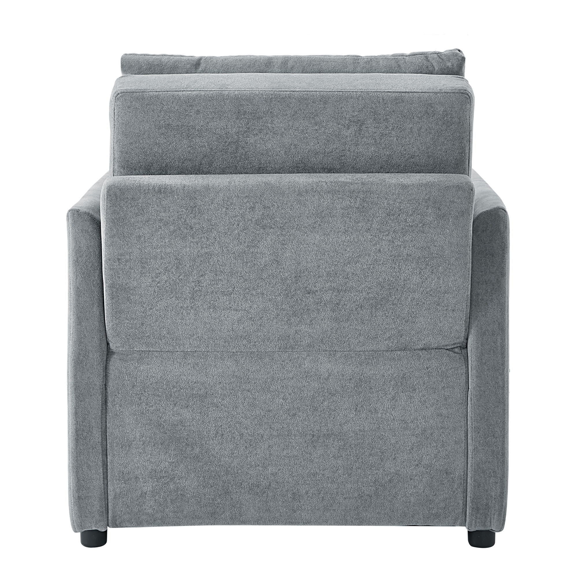 Upholstered Convertible Sleeper Sofa With 5 Position Backrest, Side Pockets, Storage