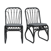Outdoor Wicker Dining Chairs With Washable Cushion (Set of 2)
