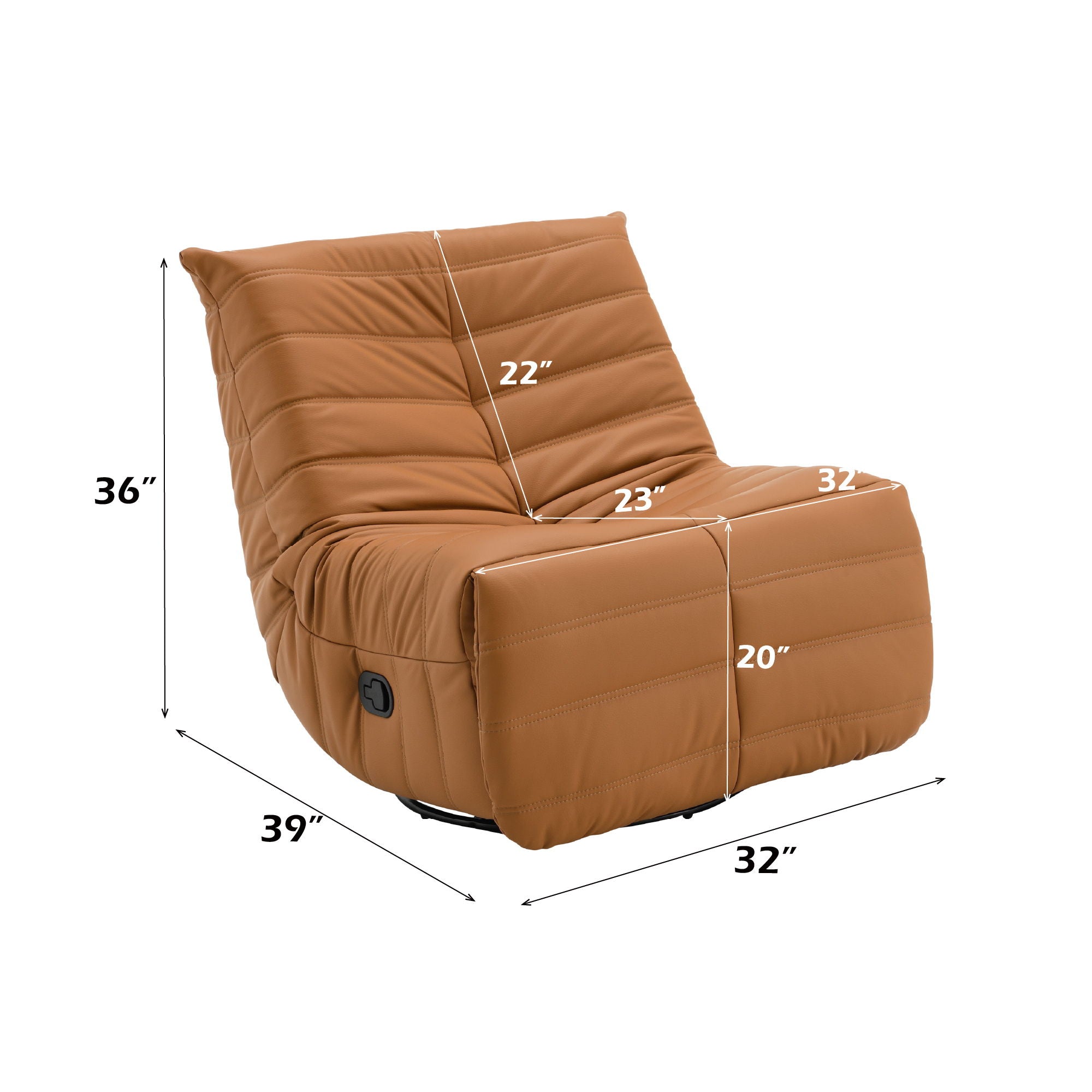 Glider Recliner With Swivel - Orange