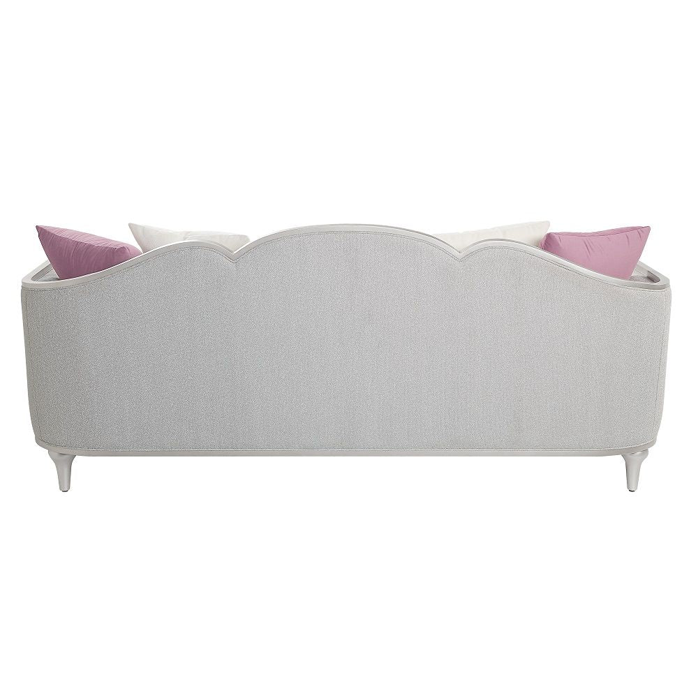 Kasa - Sofa With 5 Pillows - Beige Linen & Champagne