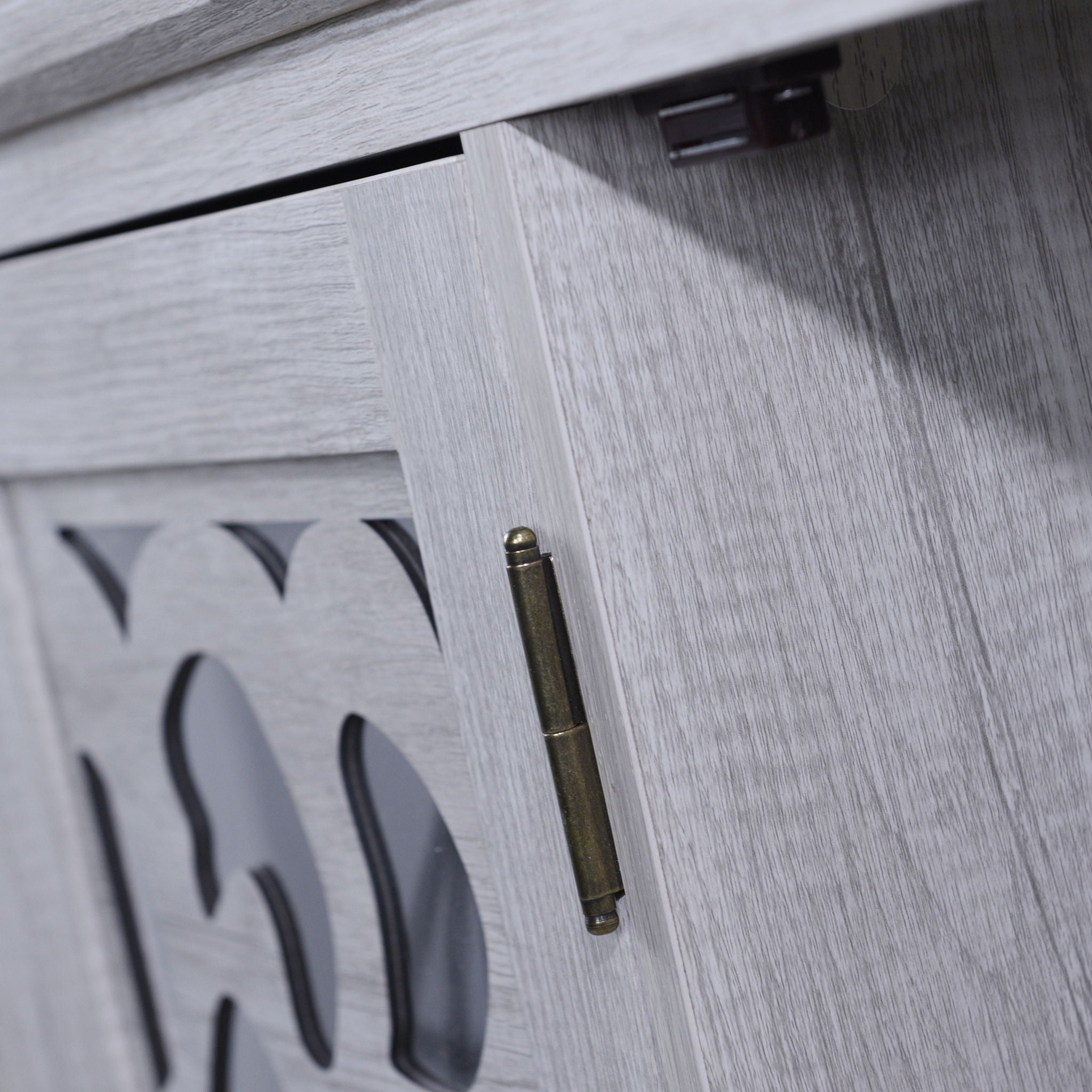 3 Door Mirrored Sideboard Cabinet With Adjustable Shelves