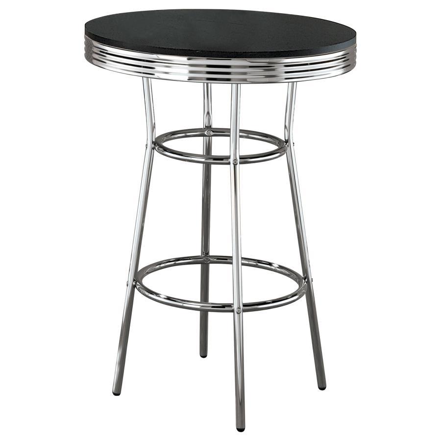 Coaster Fine Furniture Retro - 3 Pieces Round 1950s Bistro Pub Bar Table Set | Meri Furniture
