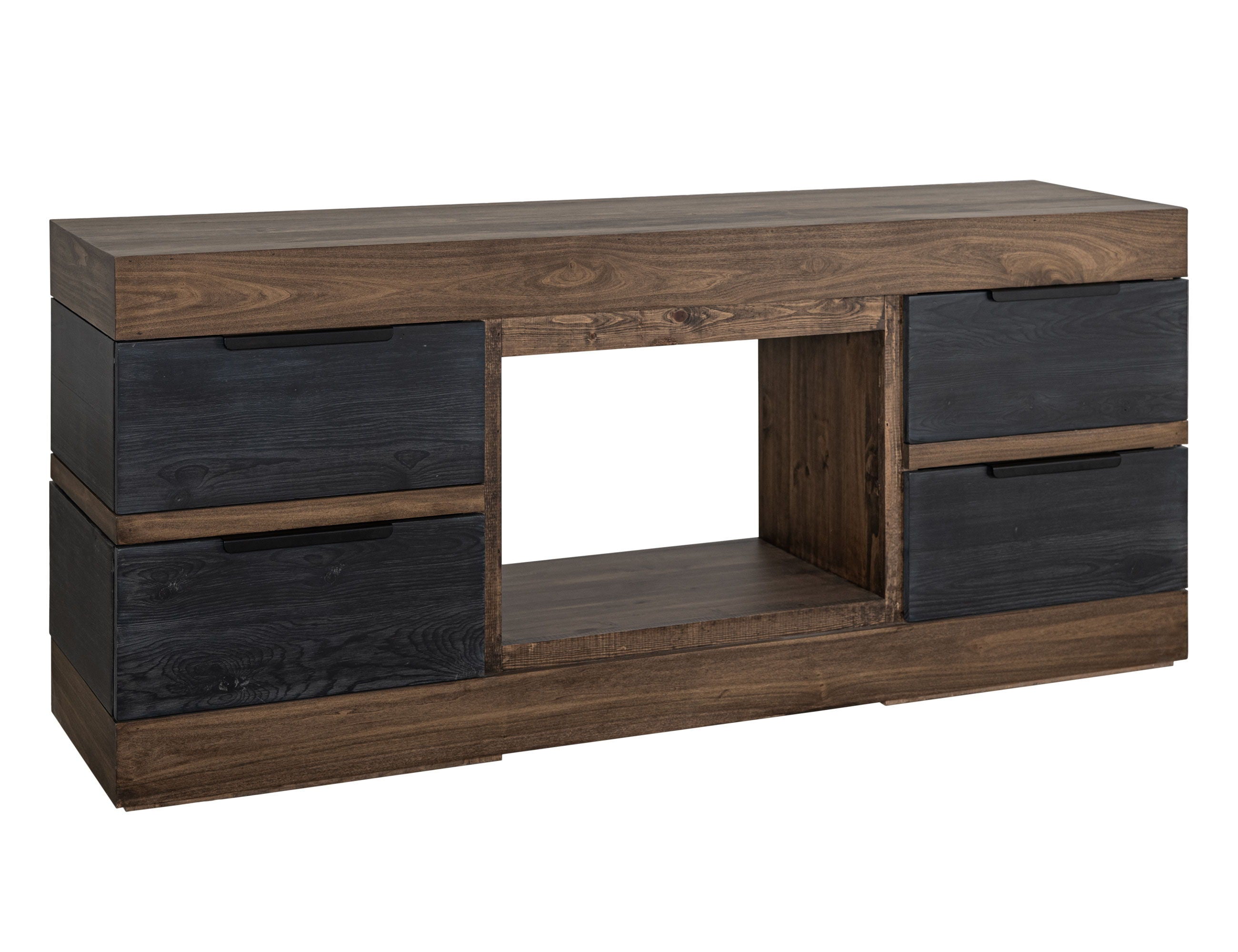 International Furniture Direct Tuxedo - 70" Fireplace - Dark Brown | Meri Furniture