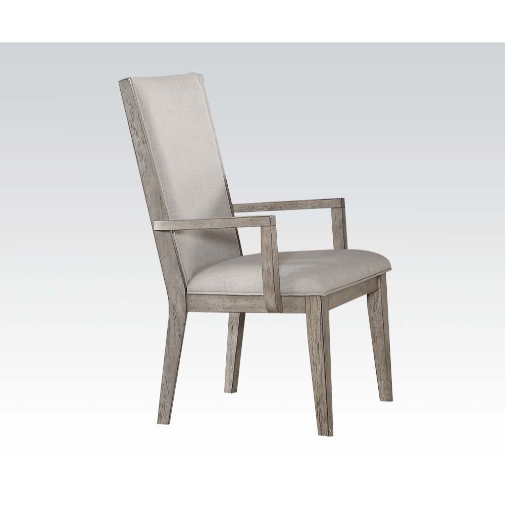 ACME Rocky - Chair (Set of 2) - Fabric & Gray Oak | Meri Furniture