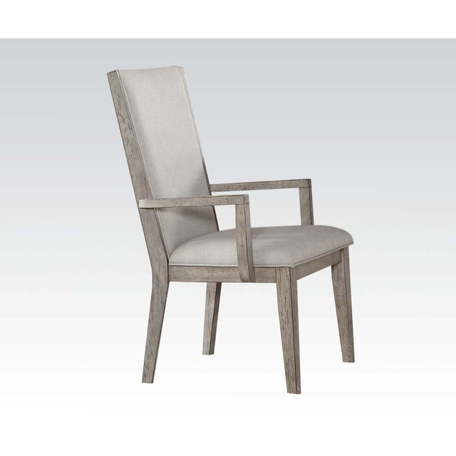 ACME Rocky - Chair (Set of 2) - Fabric & Gray Oak | Meri Furniture