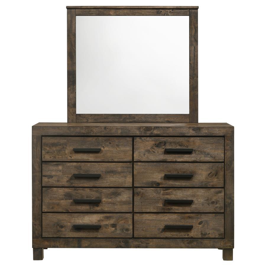 Coaster Fine Furniture Woodmont - 8-Drawer Dresser With Mirror - Rustic Golden Brown | Meri Furniture