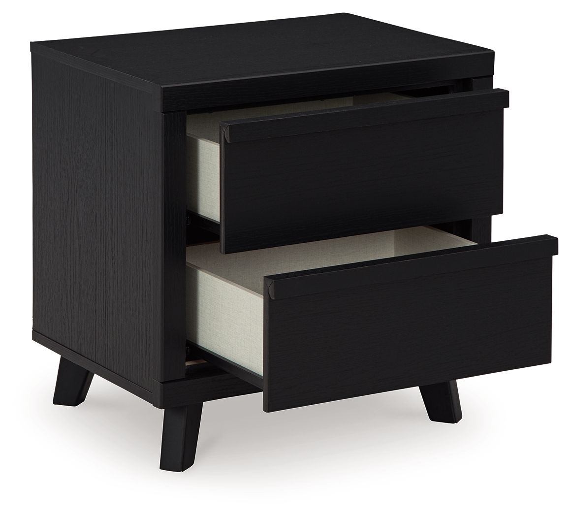 Signature Design by Ashley® Danziar - Black - Two Drawer Night Stand | Meri Furniture