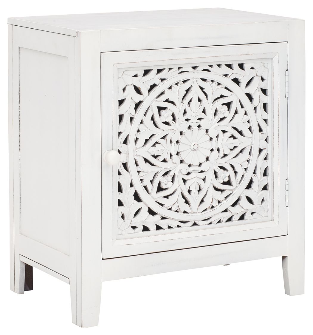 Ashley Furniture Fossil - White - Accent Cabinet | Meri Furniture