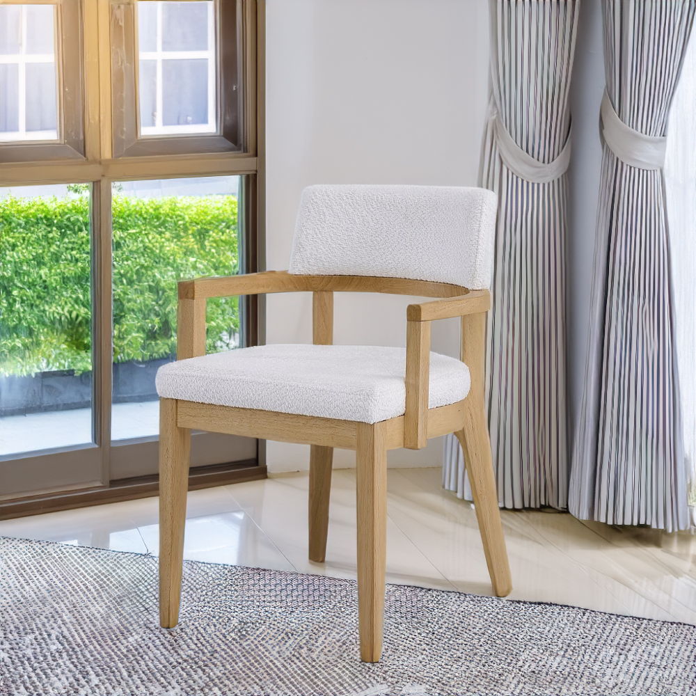 Kasem - Arm Chair Set of 2) - Gorge Fabric & Oak