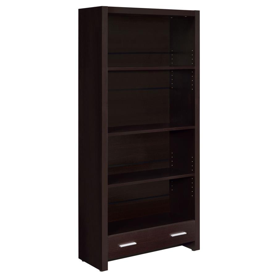 Coaster Fine Furniture Skylar - 5-Shelf Bookcase With Drawer - Cappuccino | Meri Furniture