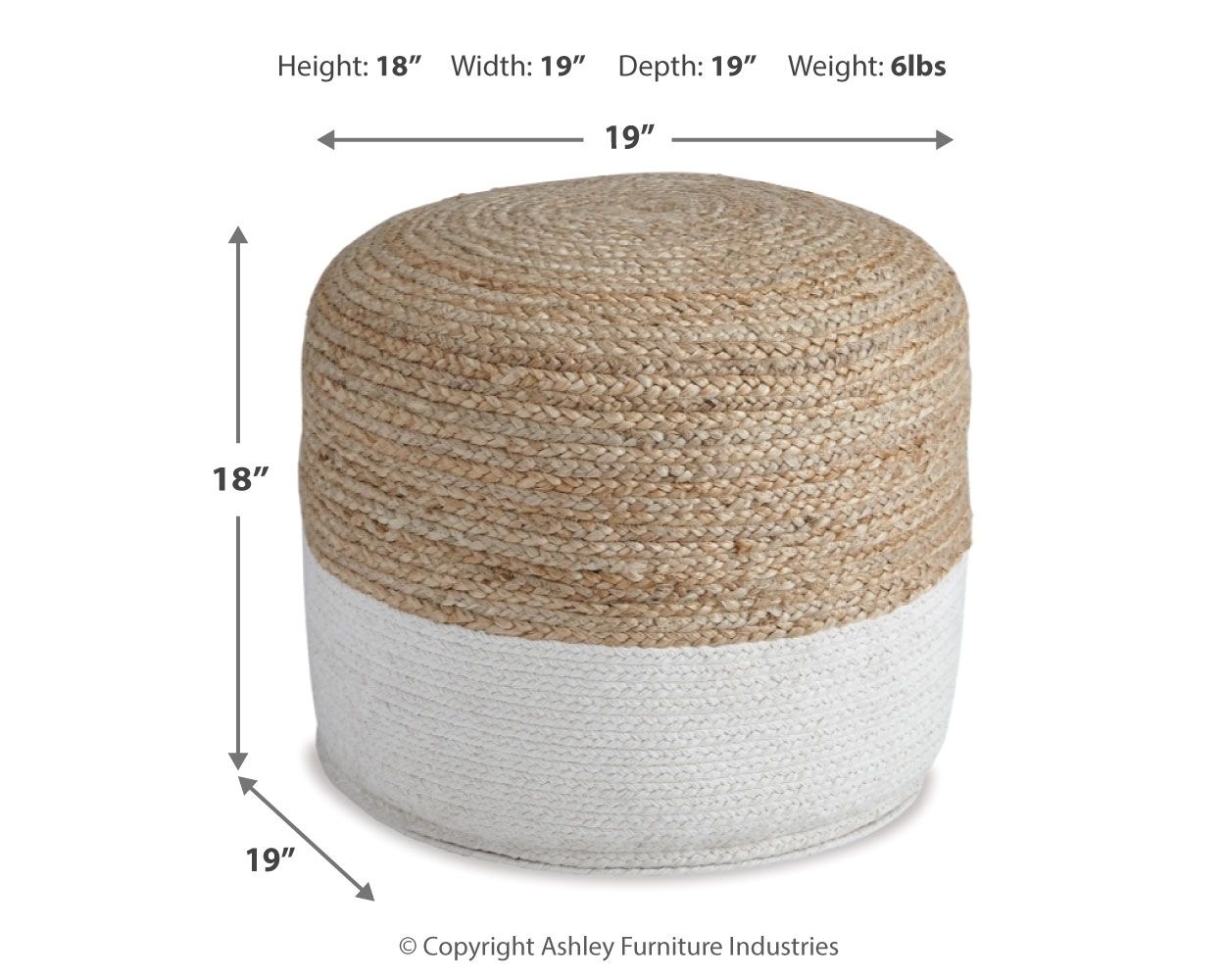 Ashley Furniture Sweed - Round - Pouf | Meri Furniture