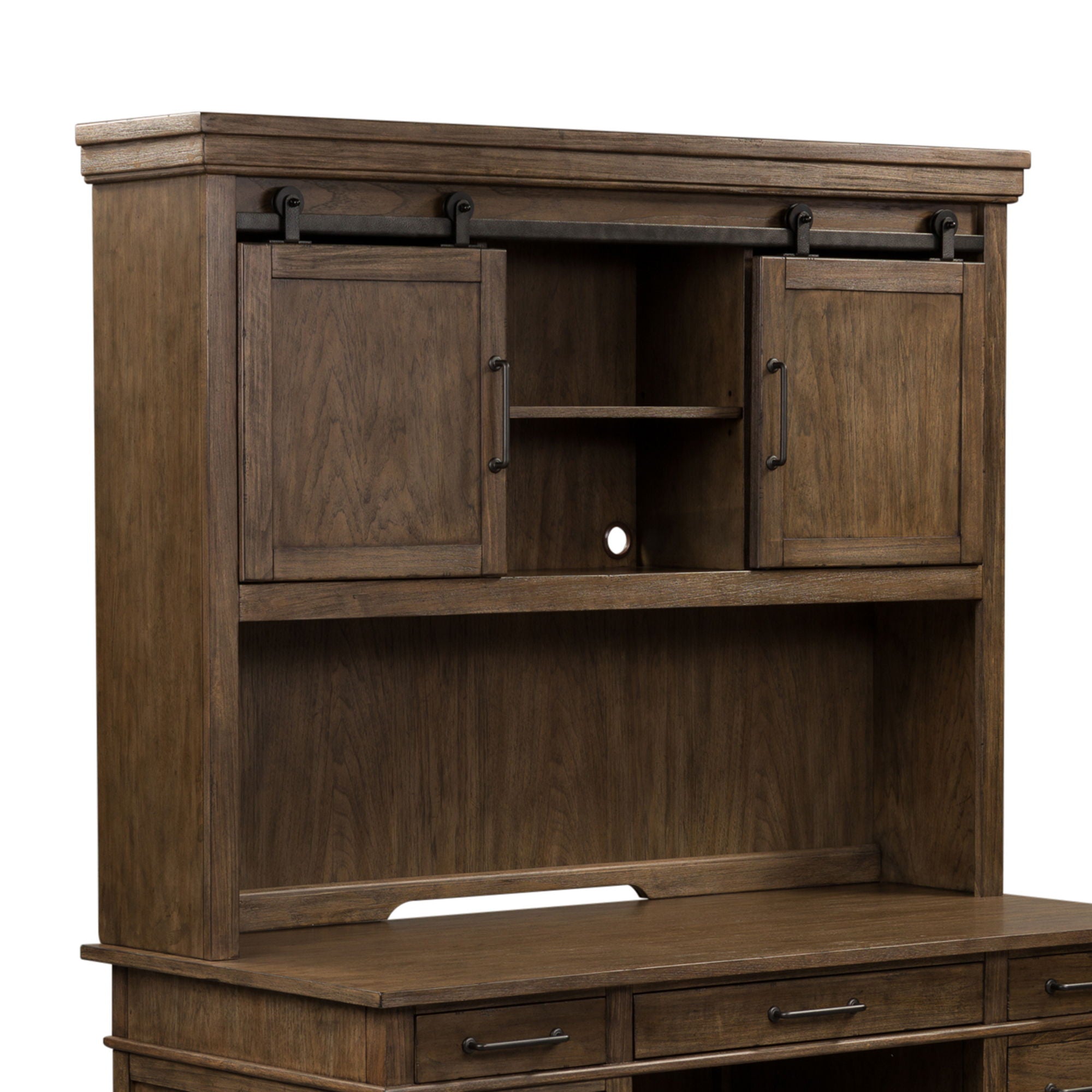Liberty Furniture Sonoma Road - Credenza Hutch - Light Brown | Meri Furniture