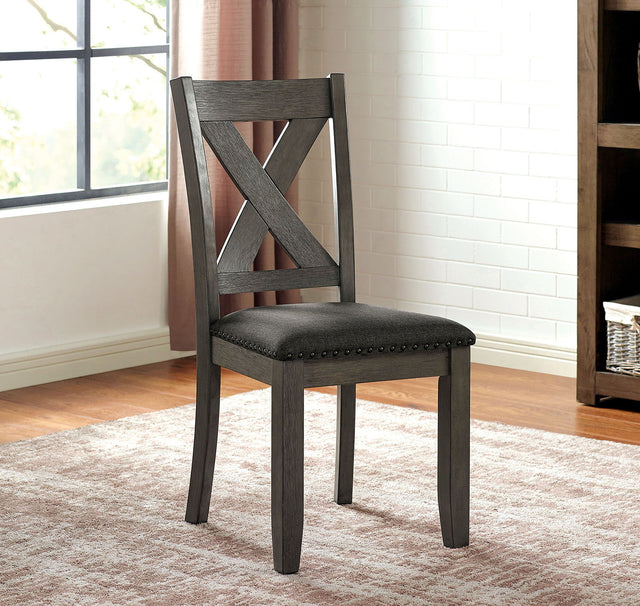 Furniture of America Cilgerran - Side Chair (Set of 2) - Gray / Dark Gray | Meri Furniture