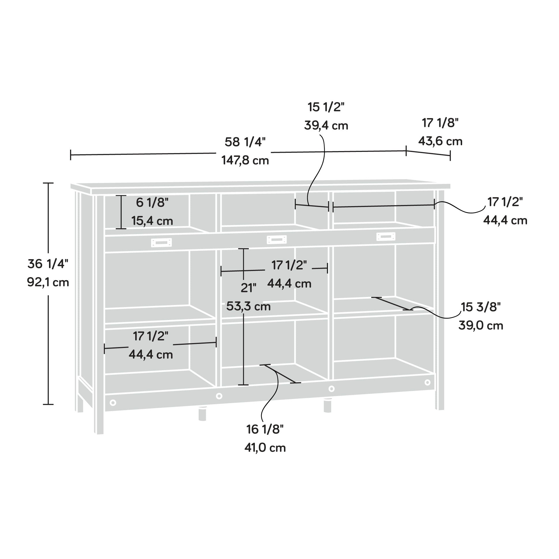 Storage Credenza - Craftsman Oak