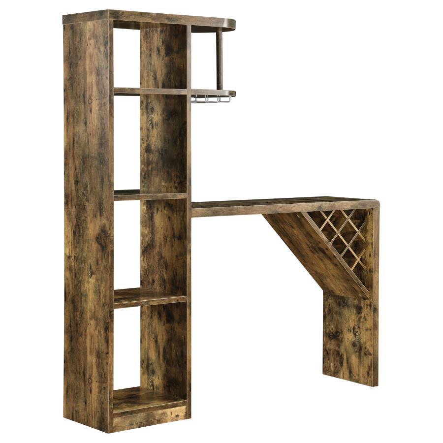 Coaster Fine Furniture Belvedere - 5-Shelf Home Bar Table Wine Storage - Rustic Nutmeg | Meri Furniture