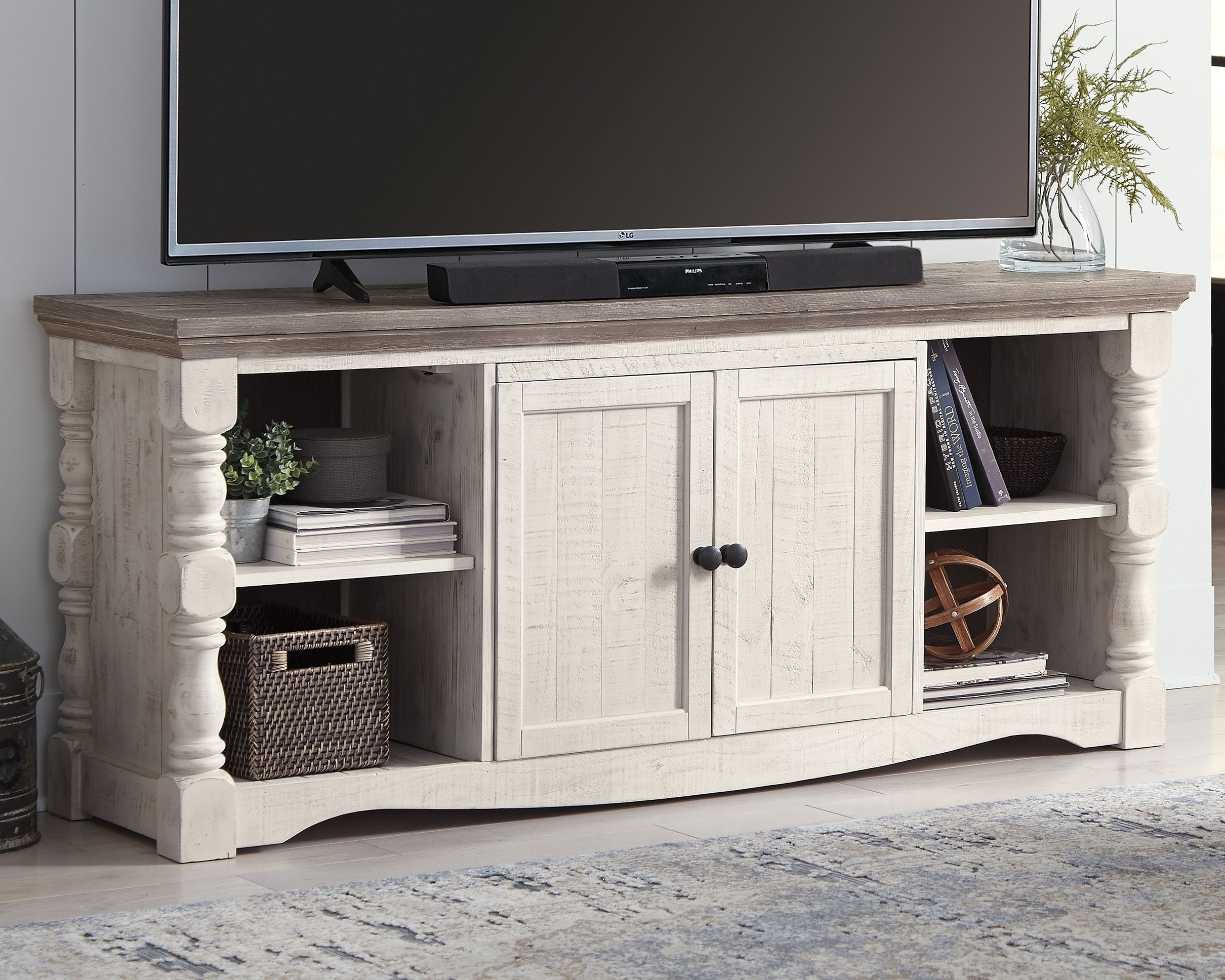 Ashley Furniture Havalance - Brown / Beige - Extra Large TV Stand - 2 Doors | Meri Furniture
