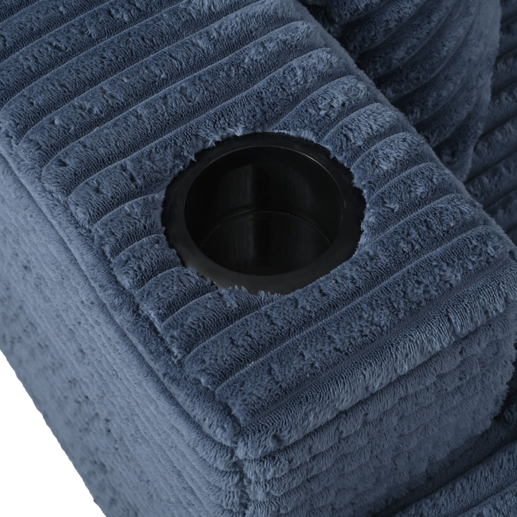 Oversized Loveseat Chaise With 2 USB Ports, 2 Cup Holders And 2 Throw Pillows