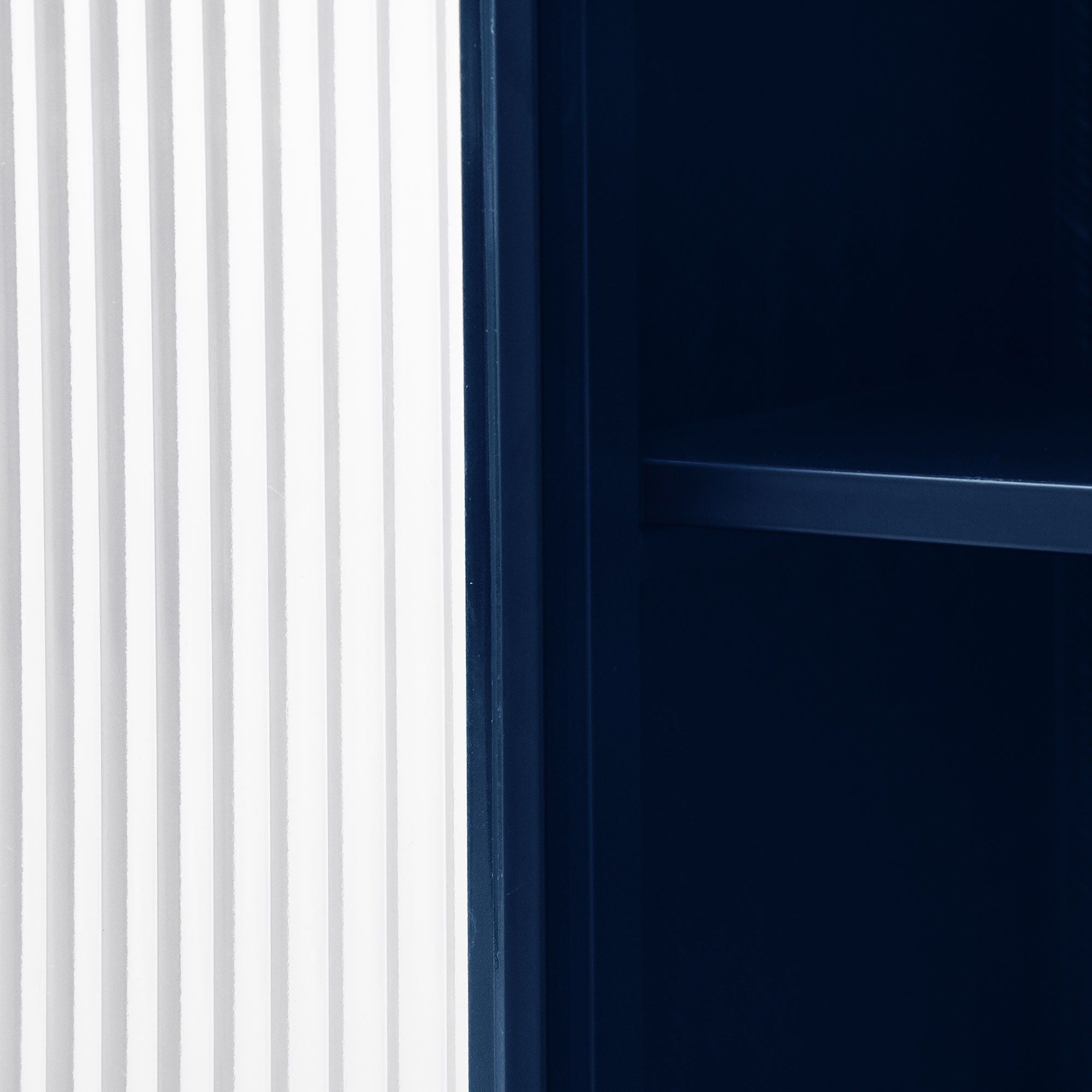 2 Doors Metal Storage Cabinet Display Cabinet With Glass Doors Metal Kitchen Sideboard Buffet Cabinet Glass Storage Cabinet For Dining Room Living Room Bedroom - Dark Blue