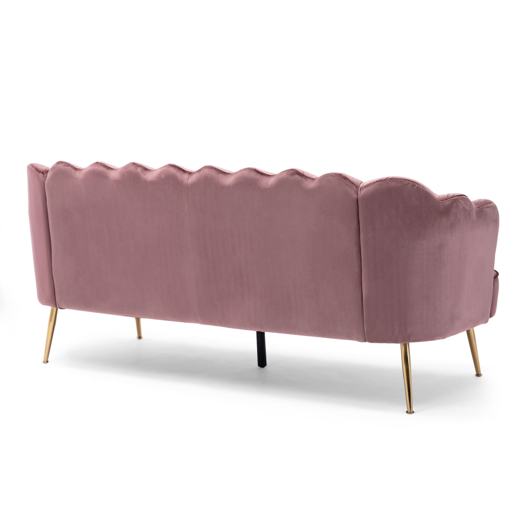 Modern Glam 3 Seater Sofa With Velvet Texture