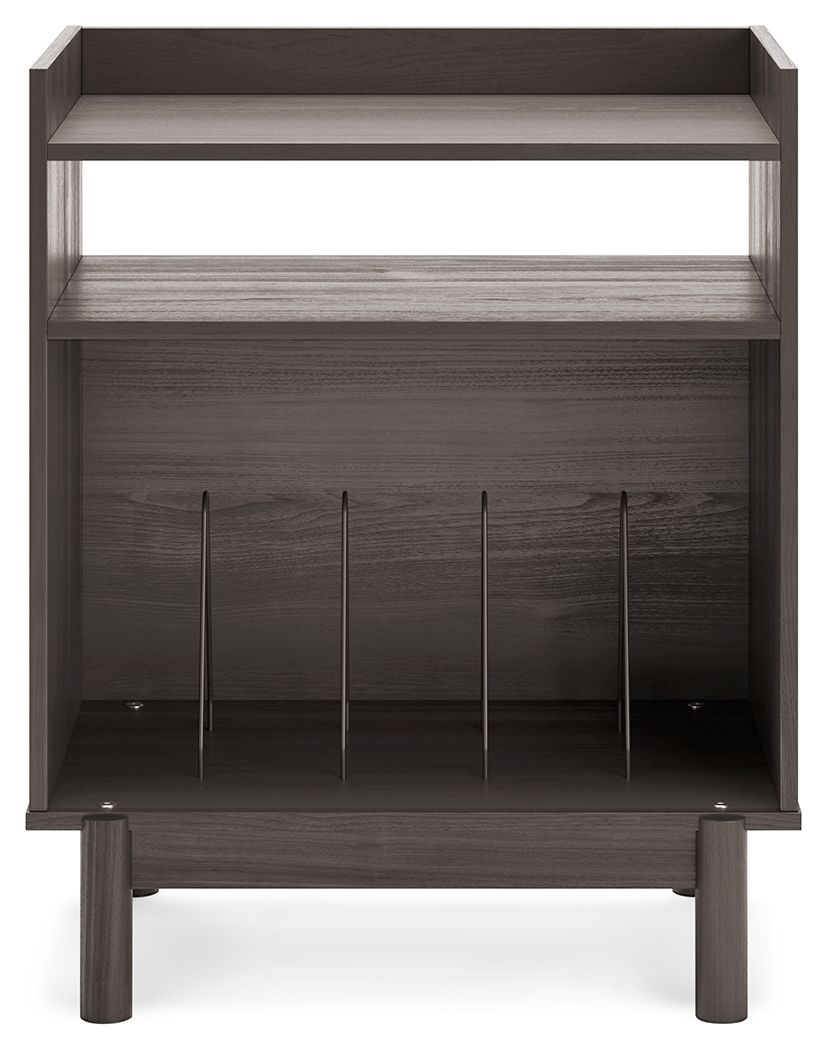 Signature Design by Ashley® Brymont - Dark Gray - Turntable Accent Console | Meri Furniture