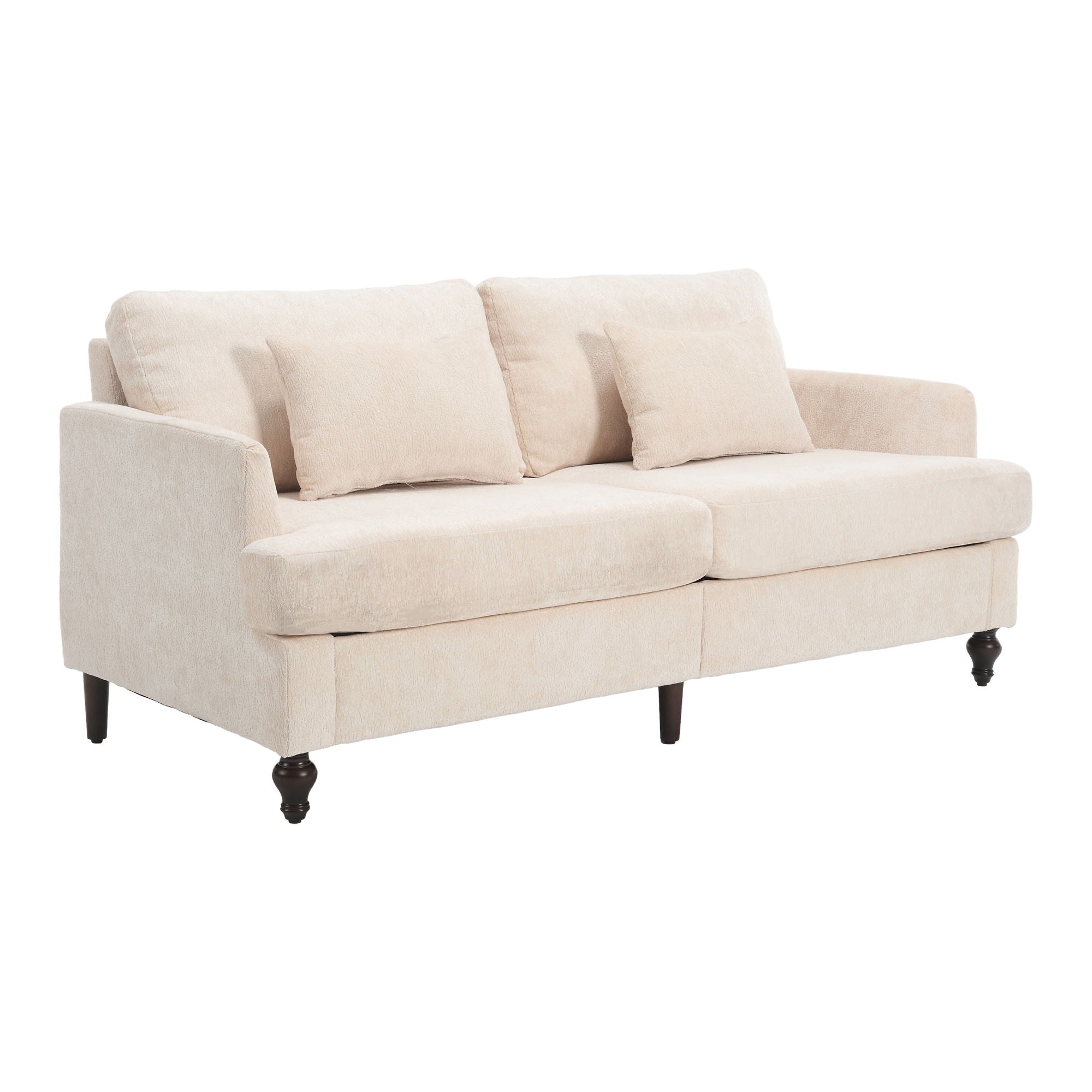 Mid Century Modern Fabric Loveseat Sofa, 2 Seat Upholstered Couch