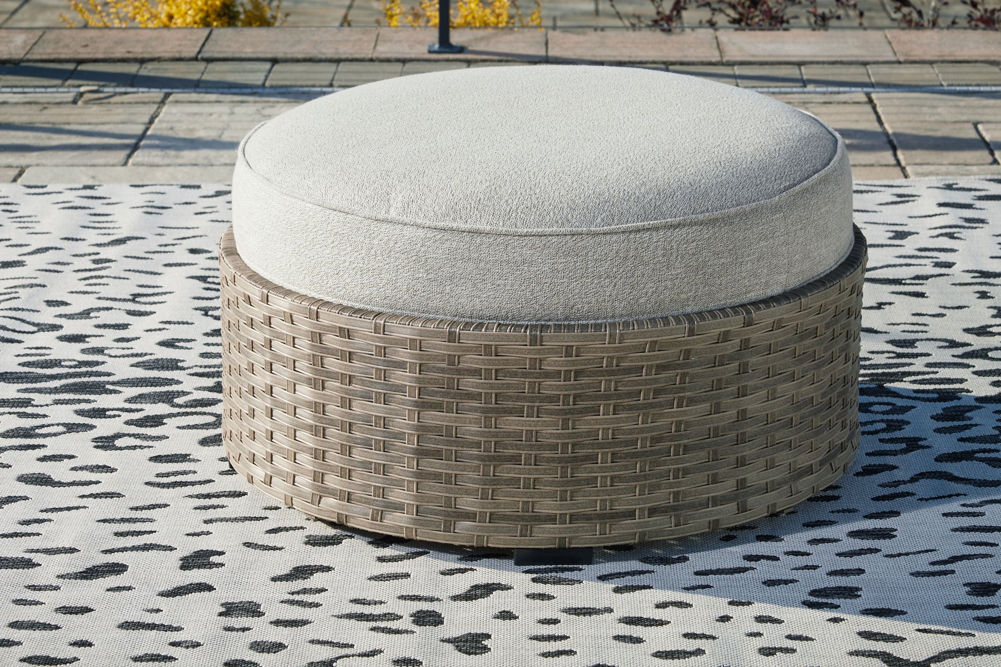 Ashley Furniture Calworth - Beige - Ottoman With Cushion | Meri Furniture