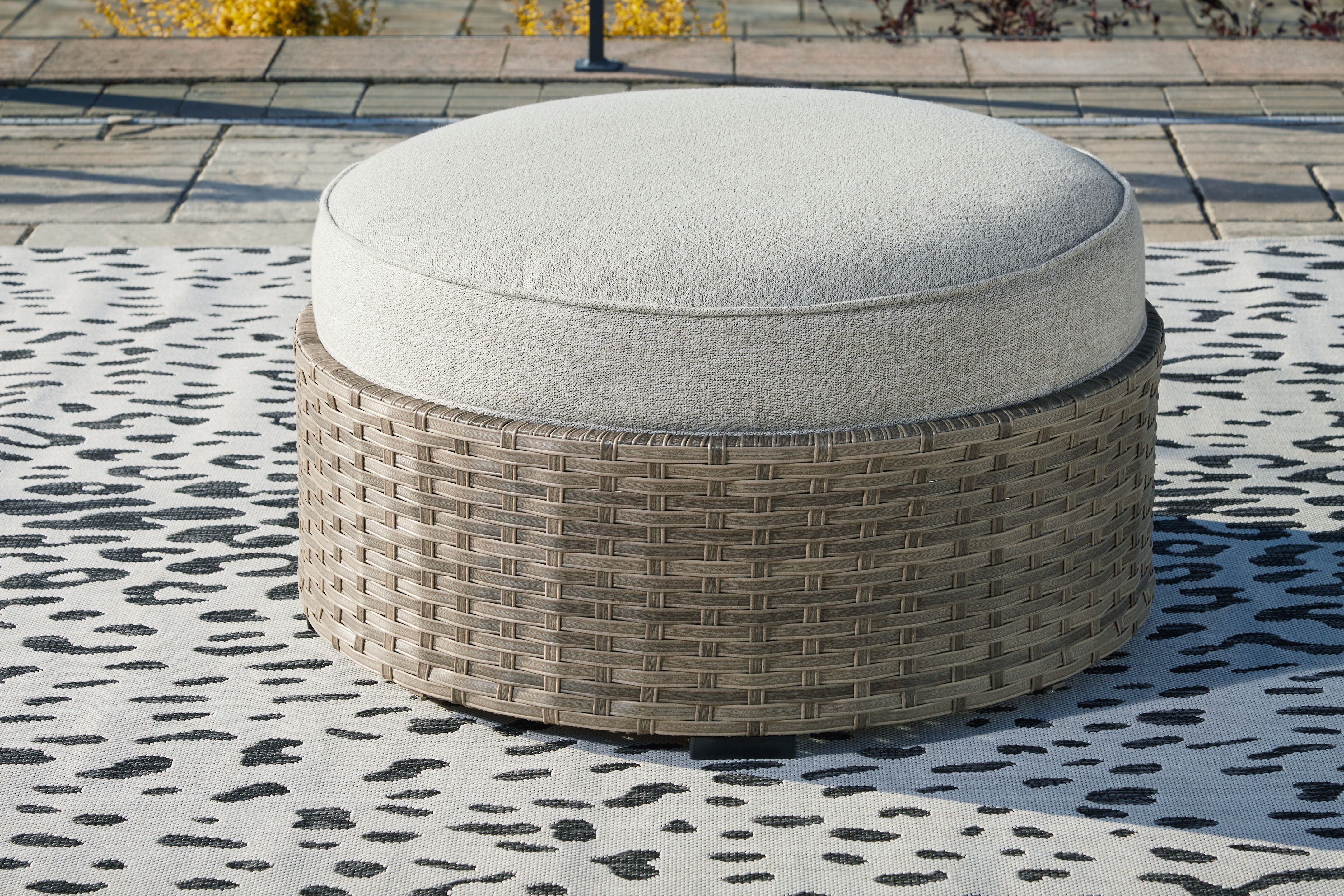 Ashley Furniture Calworth - Beige - Ottoman With Cushion | Meri Furniture
