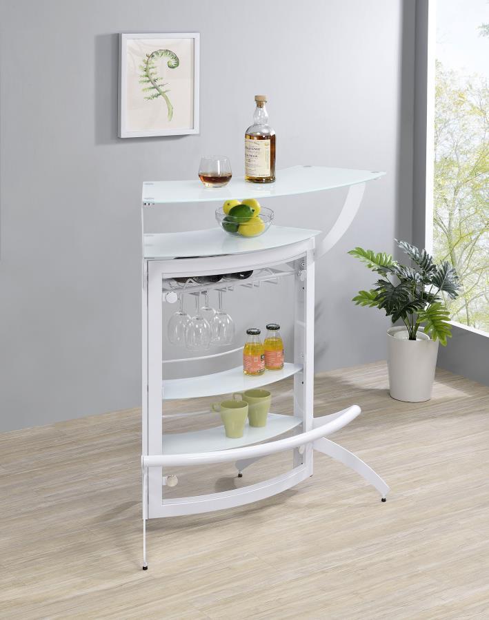 Coaster Fine Furniture Dallas - 2-Shelf Curved Freestanding Home Bar Cabinet | Meri Furniture