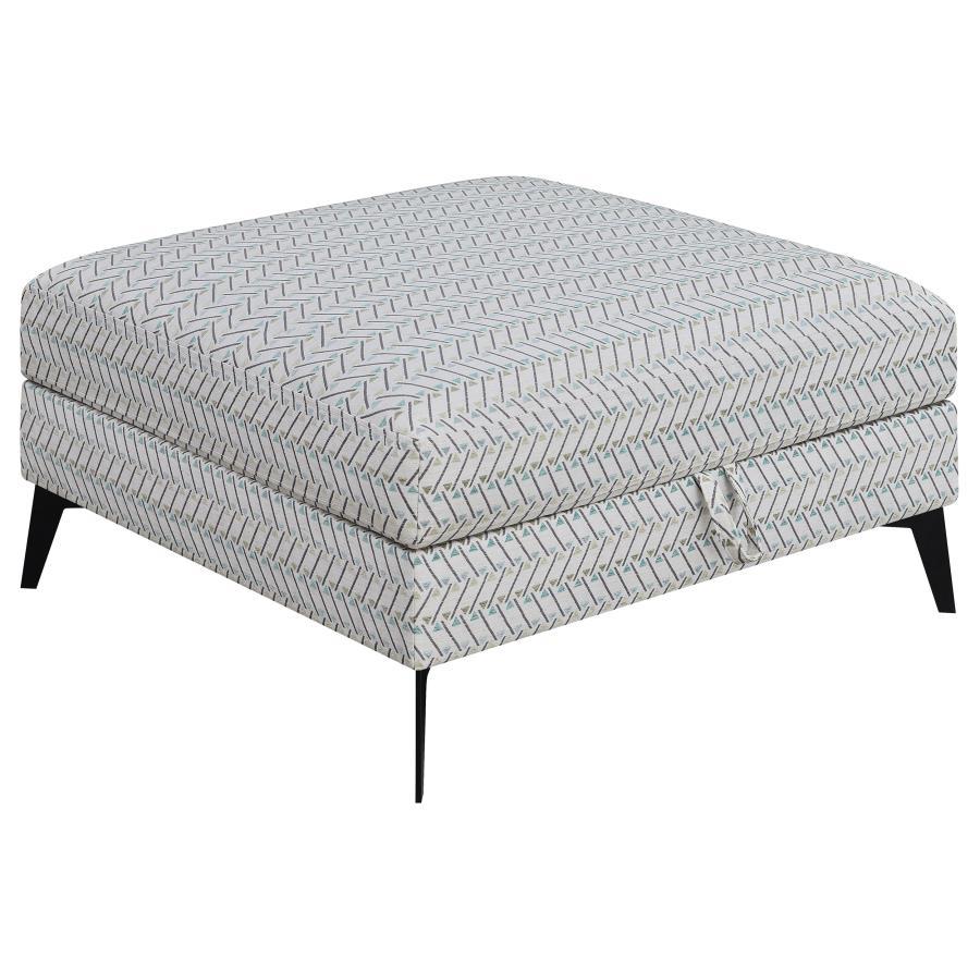 Coaster Fine Furniture Clint - Square Upholstered Tufted Storage Ottoman - Aloe | Meri Furniture