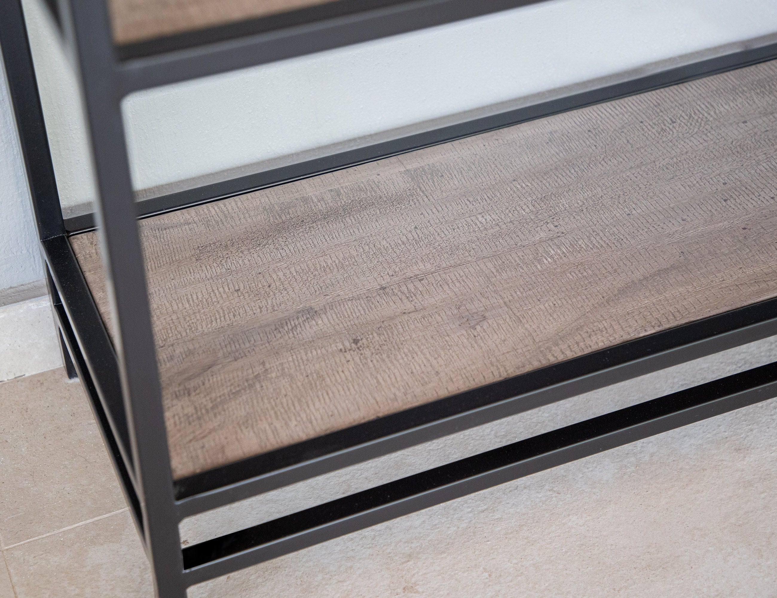 International Furniture Direct Blacksmith - Bookcase - Truffle Brown / Oil Black | Meri Furniture