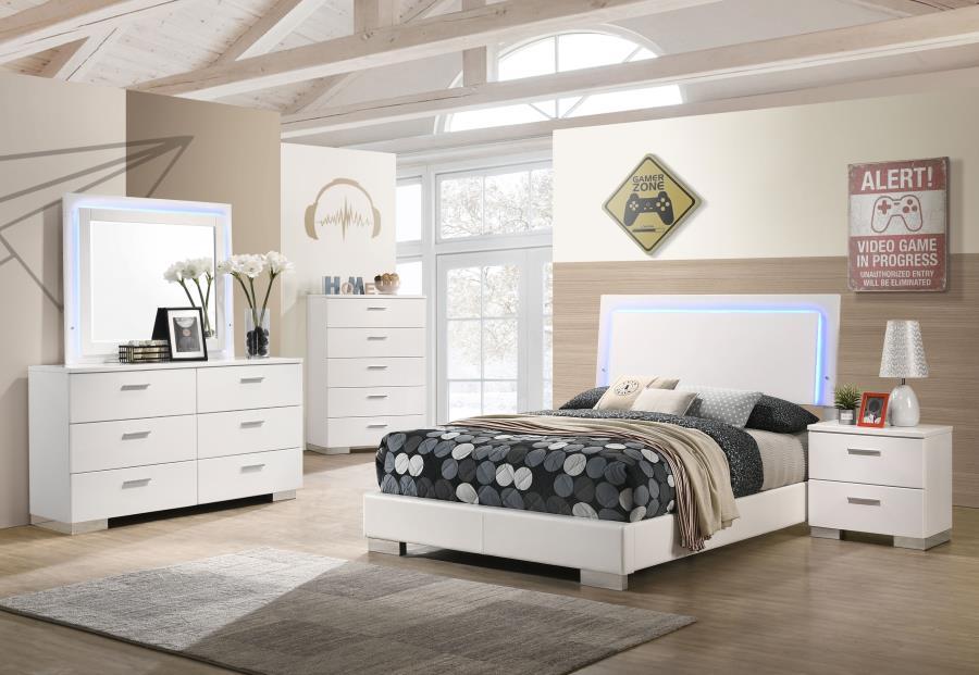Coaster Fine Furniture Felicity - Bedroom Set With LED Mirror | Meri Furniture
