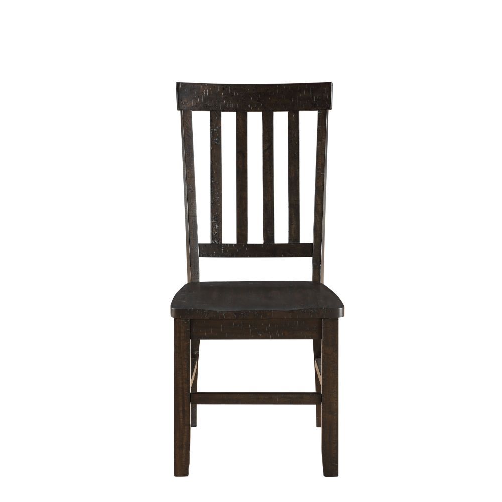 ACME Maisha - Side Chair (Set of 2) - Rustic Walnut | Meri Furniture