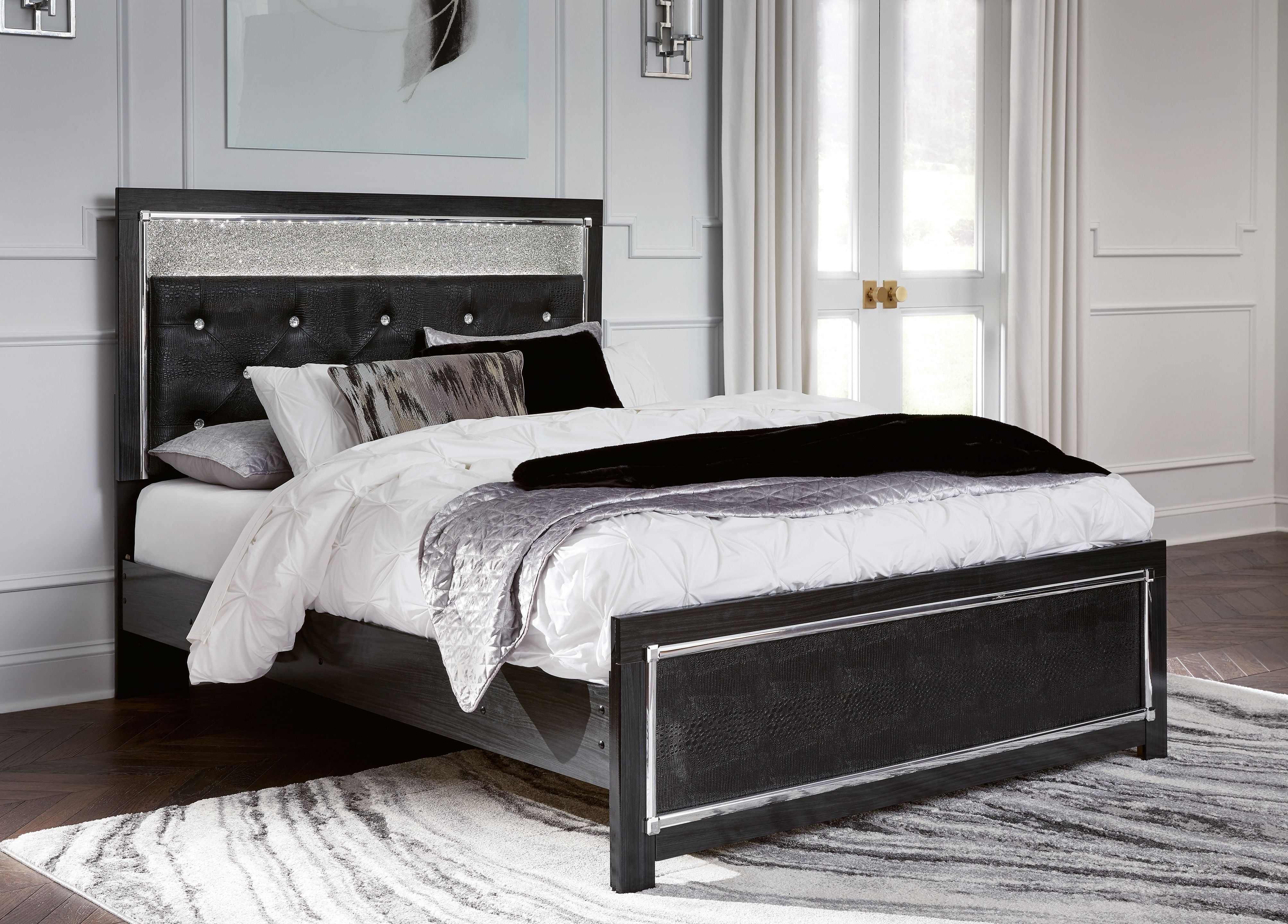 Signature Design by Ashley® Kaydell - Glitter Panel Bed | Meri Furniture