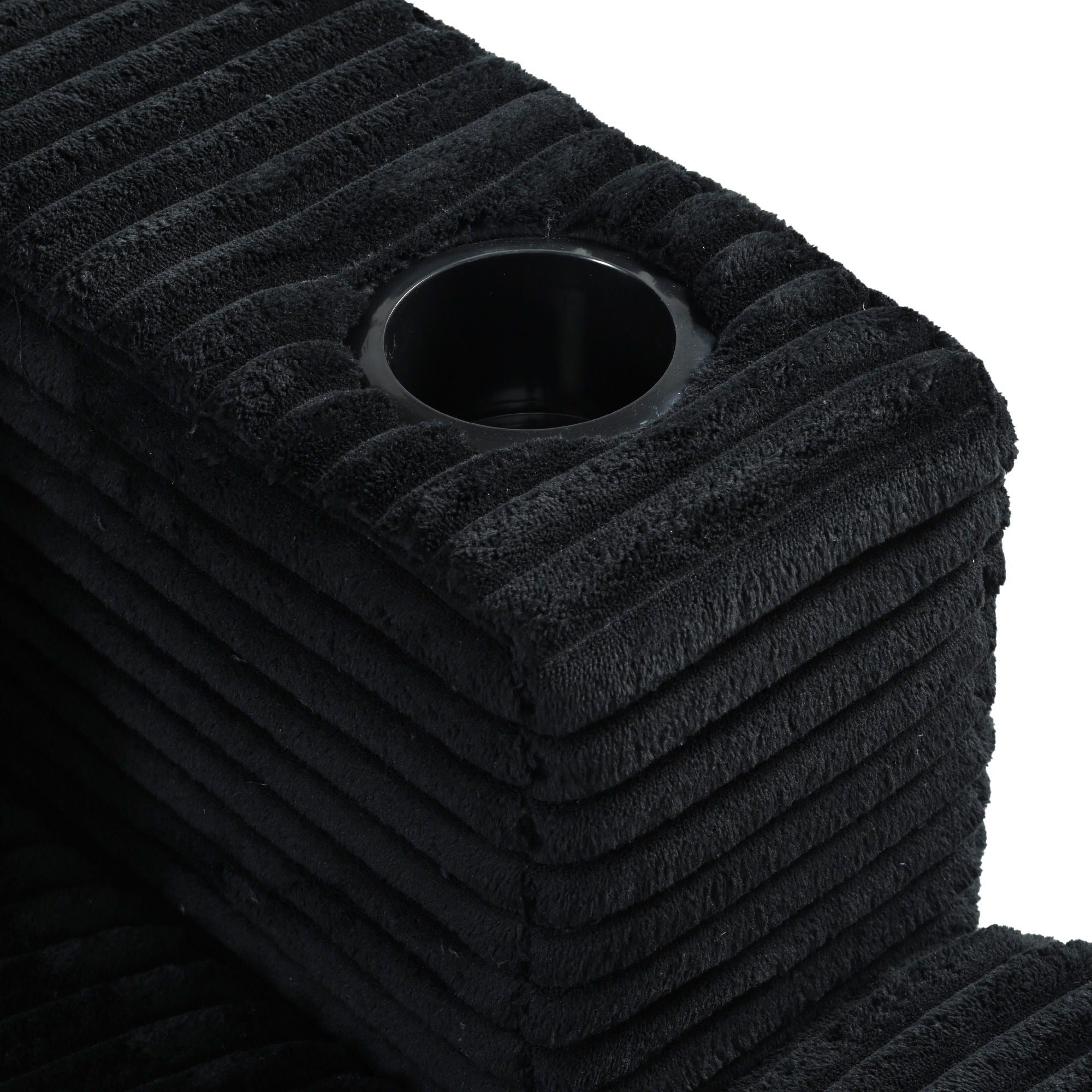 Oversized Loveseat Chaise With 2 USB Ports, 2 Cup Holders And 2 Throw Pillows