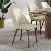 ACME Willene - Side Chair (Set Of 2) - Beige And Walnut | Meri Furniture