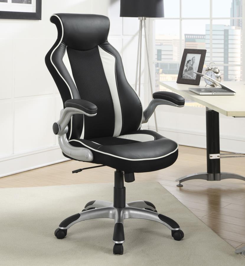 Coaster Fine Furniture Dustin - Upholstered Adjustable Home Office Desk Chair - Black | Meri Furniture
