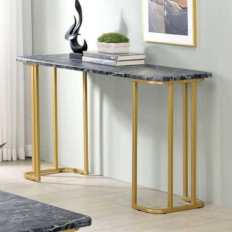 Furniture of America Calista - Sofa Table - Gold / Black | Meri Furniture