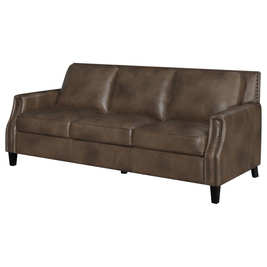 Coaster Fine Furniture Leaton - Upholstered Recessed Arm Sofa - Brown Sugar | Meri Furniture