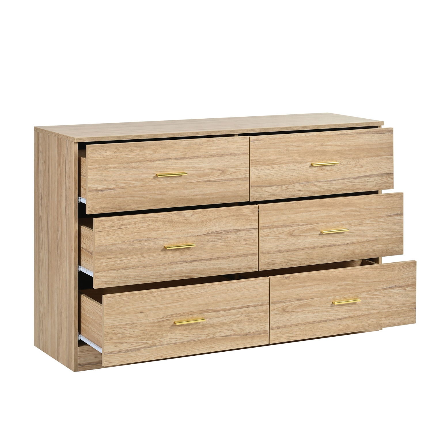 Modern Drawer Dresser For Bedroom, Ample Storage Wide Chest Of Drawers