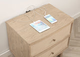 Kailani - 2-Drawer Nightstand Bedside Table - Beige Oak