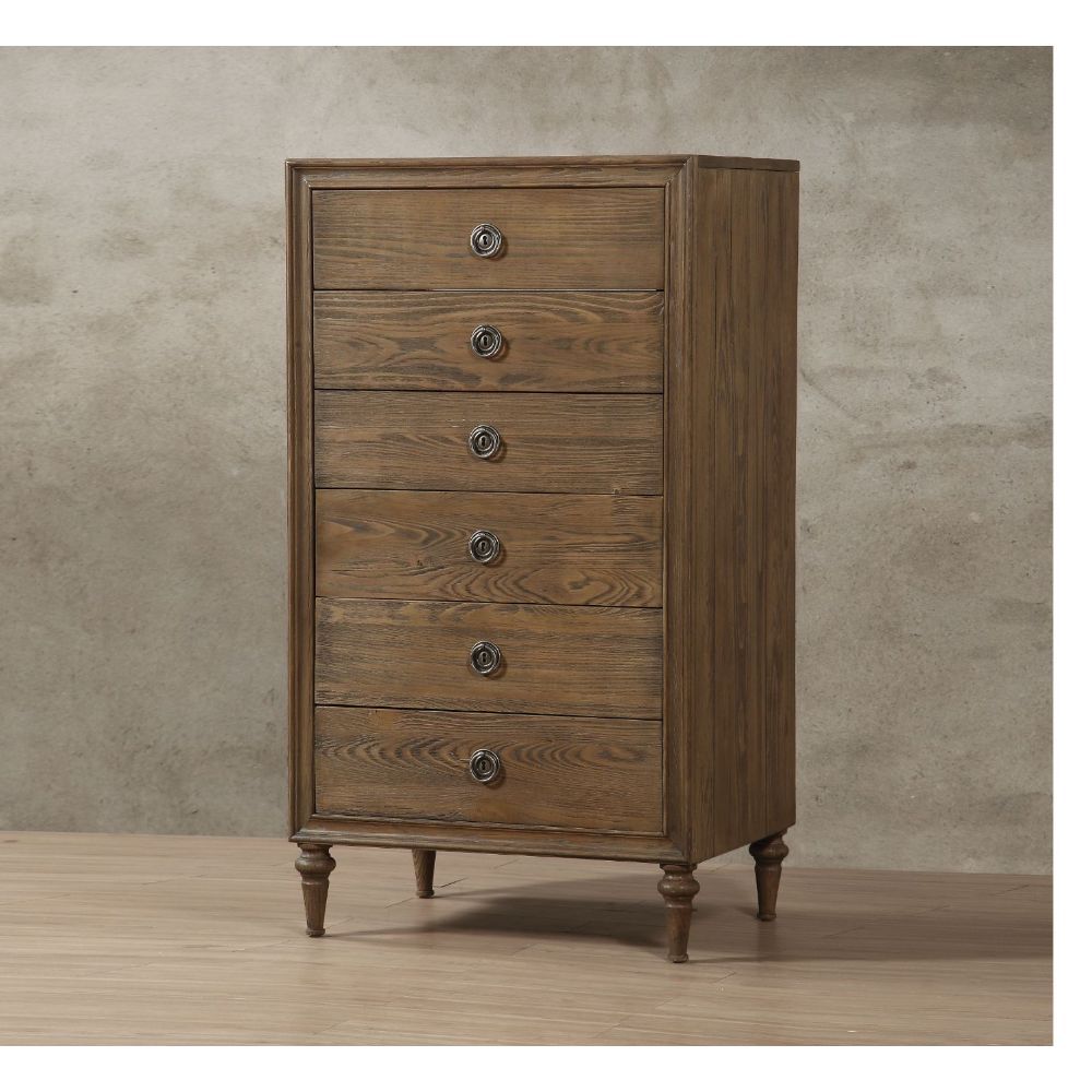 ACME Drawer: GLIDE Side Metal (Full Ext/Ball Bearing), DT English Front & Back, Felt-Lined Top Drawer, Hdw: Handle Metal • Wooden Turned/Tapered Leg: 7"H (166mm) | Meri Furniture