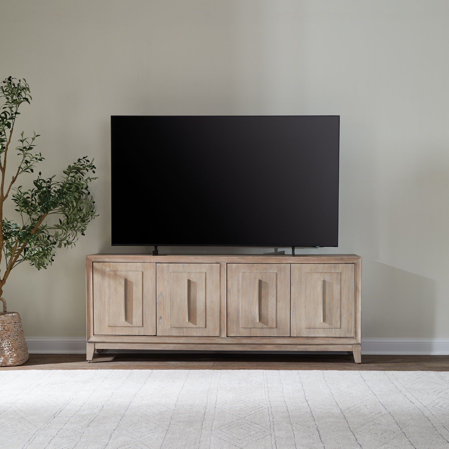 Liberty Furniture Brentwood - 78" TV Console - Sandstone | Meri Furniture